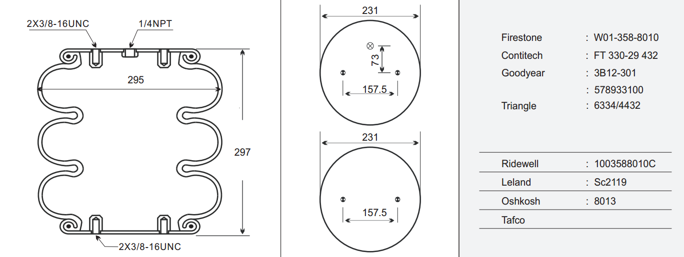 FT330-29 433橡胶减震气囊 FT330-29 433橡胶减震气囊